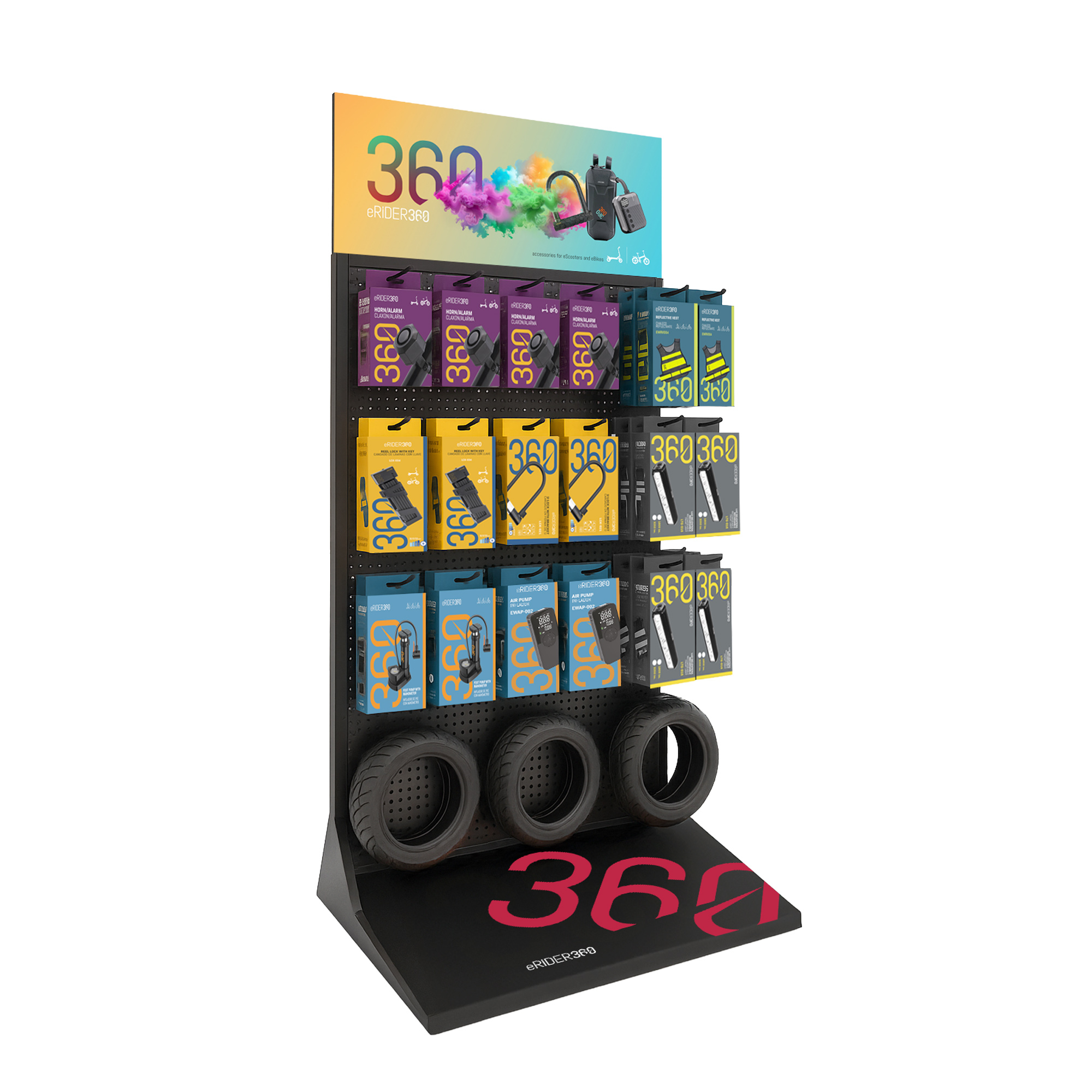Expositor acessórios eRider360 (Não inclui produto)