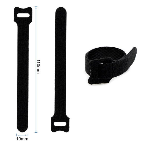 Tira de velcro abraçadeira preto - 10 x 110mm