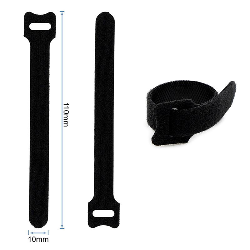 Tira de velcro abraçadeira preto - 10 x 110mm 1 Tira de velcro abraçadeira preto - 10 x 110mm