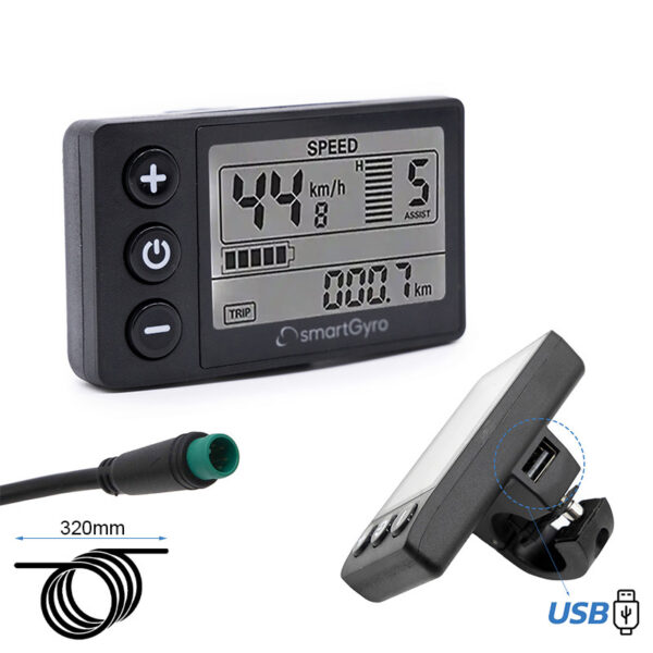 Display S866 com cabo de ligação impermeável com porta USB SmartGyro