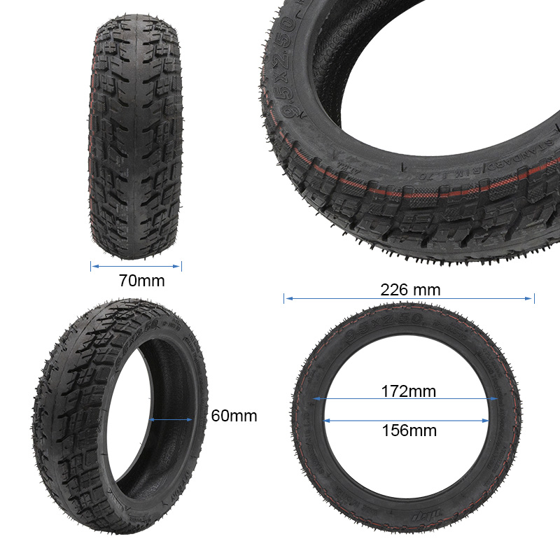Pneu tubeless off-road 9,5×2,50 com válvula 2 Pneu tubeless off-road 9,5×2,50 com válvula